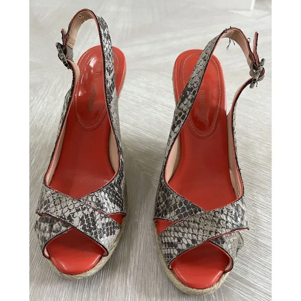 Audrey Brooke Snakeskin‎ Rattle Snake Wedges Sz 8